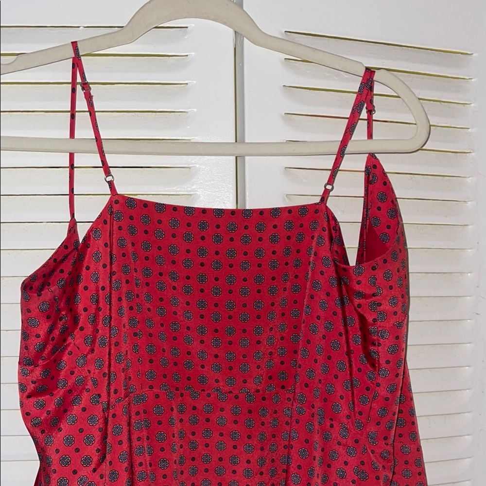 J. Crew Red Floral Midi Dress